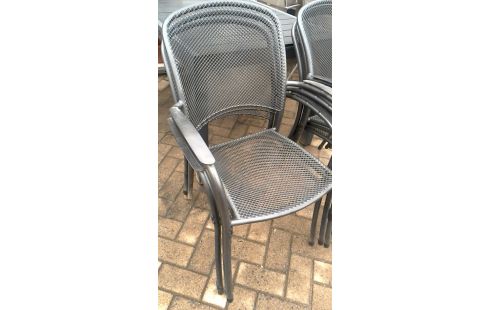 6 STOELEN TUIN ANTRACIET METAAL