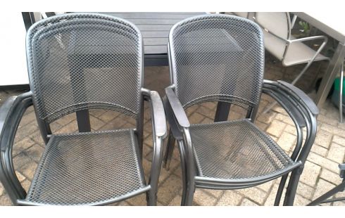 6 STOELEN TUIN ANTRACIET METAAL