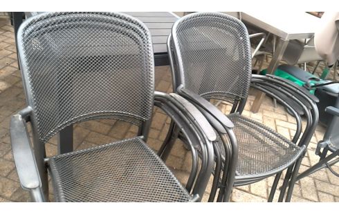 6 STOELEN TUIN ANTRACIET METAAL