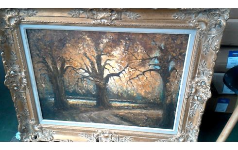 SCHILDERIJ DREEF MET BOMEN GESIGNEERD BAERT