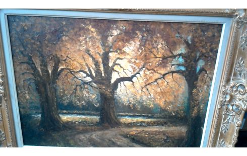 SCHILDERIJ DREEF MET BOMEN GESIGNEERD BAERT