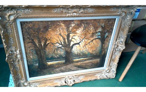 SCHILDERIJ DREEF MET BOMEN GESIGNEERD BAERT