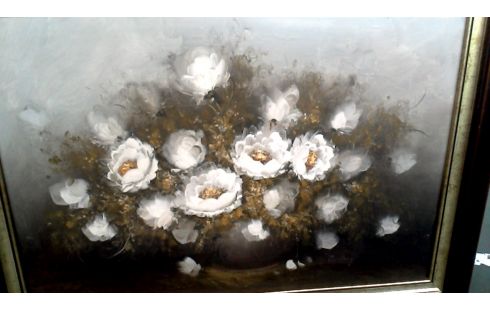 SCHILDERIJ WITTE BLOEMEN