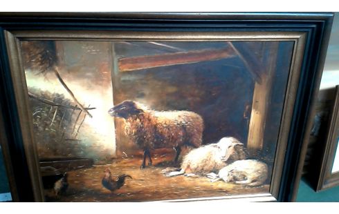 SCHILDERIJ SCHAPENSTAL GESIGNEERD PAUWELS