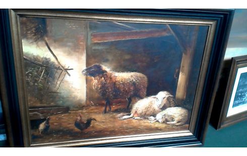 SCHILDERIJ SCHAPENSTAL GESIGNEERD PAUWELS