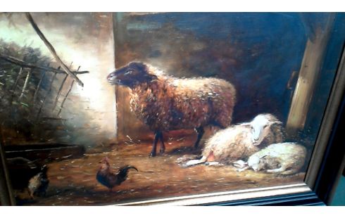 SCHILDERIJ SCHAPENSTAL GESIGNEERD PAUWELS