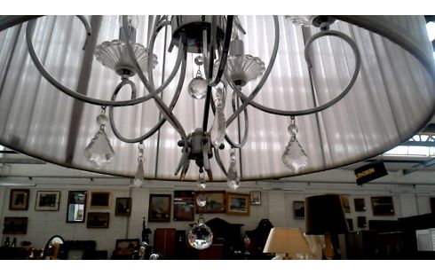 HANGLAMP GRIJS MET KRISTAL