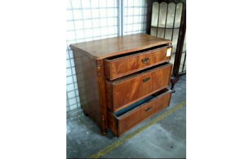 KOMMODE HOLZ EICHE 3-SCHUBL. GEDR.FÜSSE